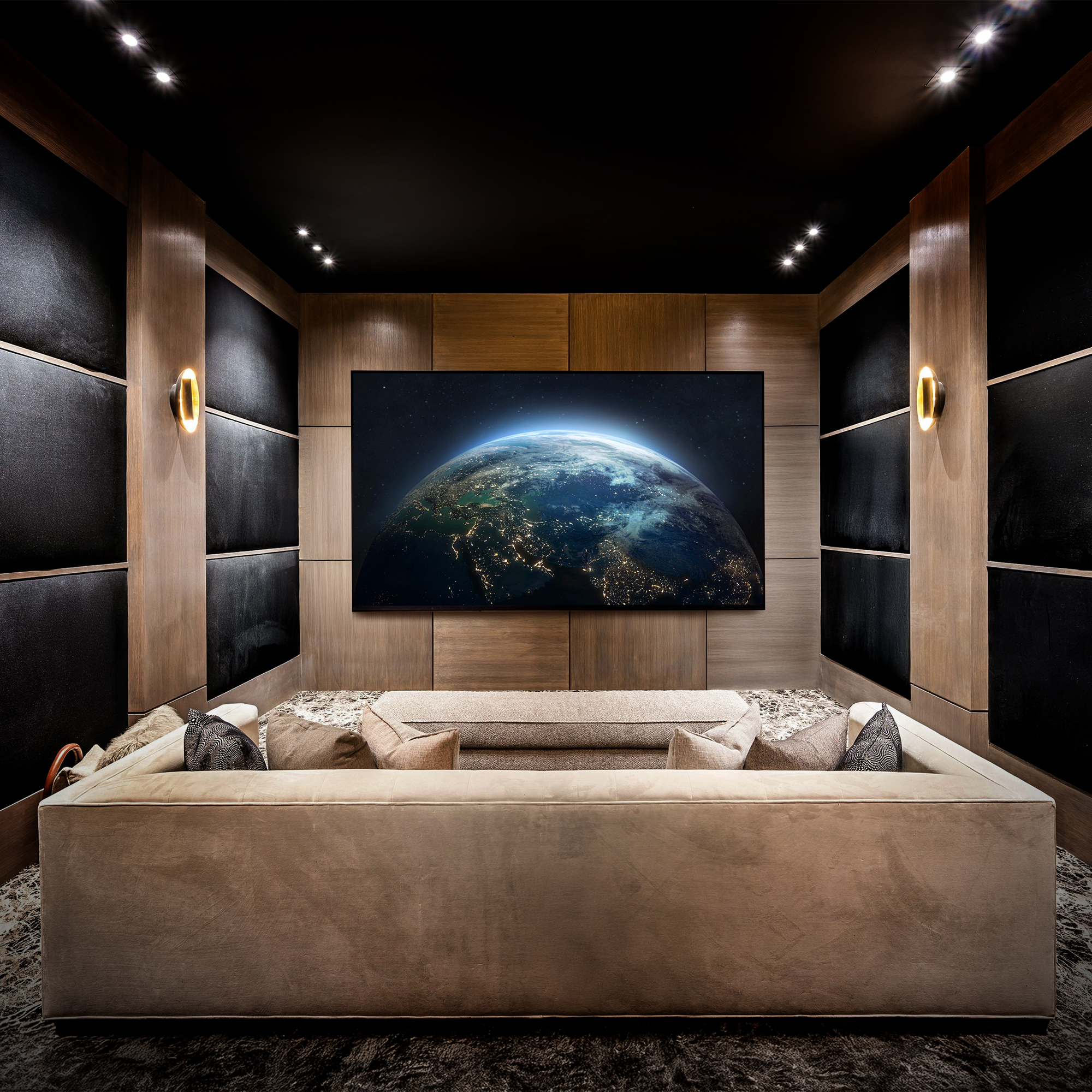 Integra Custom Integration luxury cinema room with planet on screen 2000x2000