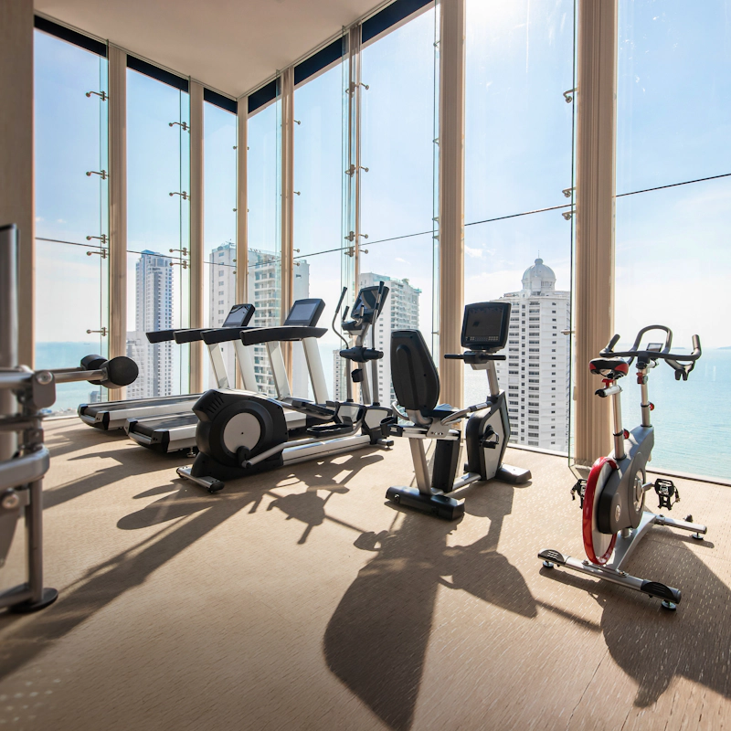 Integra Pro Amps 4125 DSP in gym with view in high rise building No Overlay