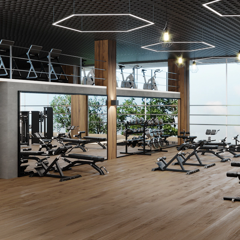 Integra Pro Amps 8500 DSP in clean and modern gym Square No Overlay